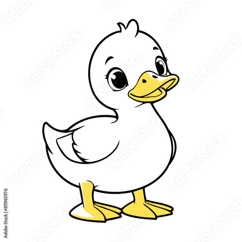 Cute Duck vector illustration of a for toddlers books