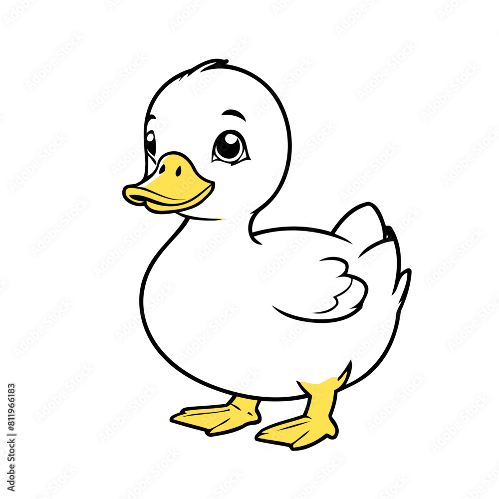 Fototapeta premium Cute vector illustration of a Duck for children book