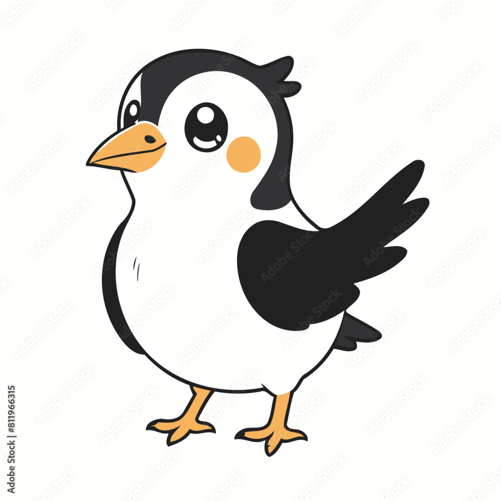 Fototapeta premium Vector illustration of an enchanting Bird for kids' storytelling