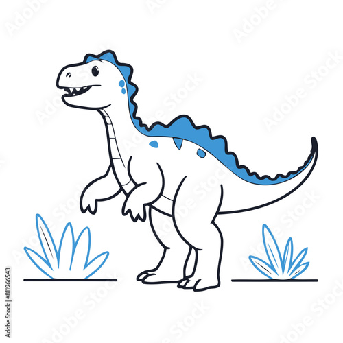 Vector illustration of a lovable Dino for children's picture books