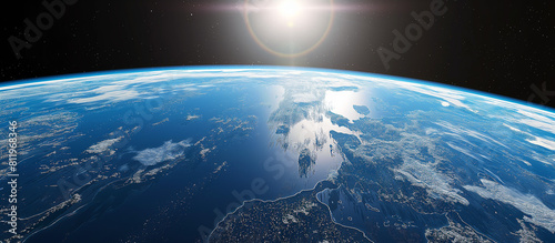 Planet Earth seen from space showing its realistic  3d illustration. 