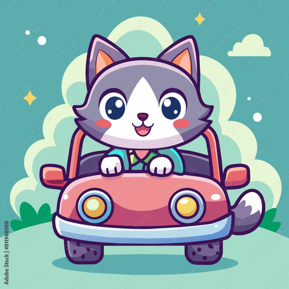 cute-cat-driving-car-cartoon-vector