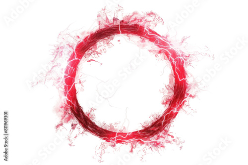 Ethereal Electric Red Ring with Glowing Energy