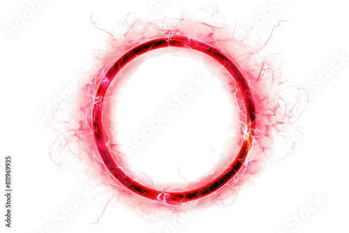 Ethereal Electric Red Ring with Glowing Energy