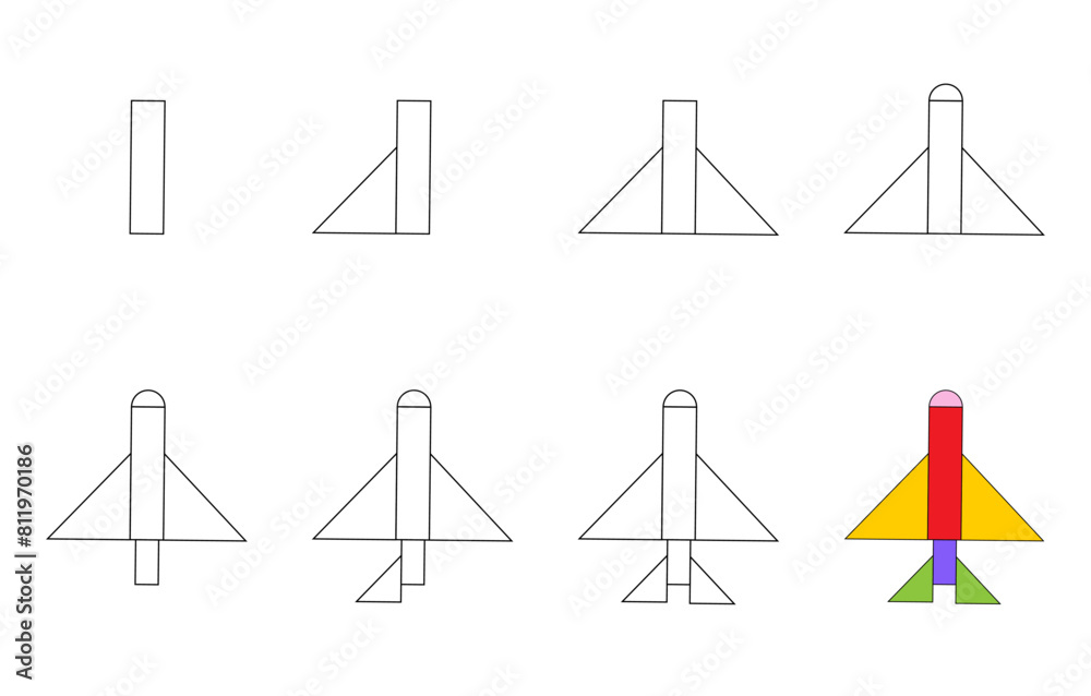 Worksheet easy guide to drawing cartoon rocket. Simple step-by-step drawing tutorial for kids. Worksheet easy guide to drawing cartoon rocket. Simple step-by-step drawing tutorial for kids.
