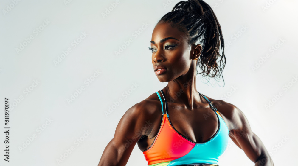 Top Strong Model Strong female fitness model confidently poses, highlighting her toned ...