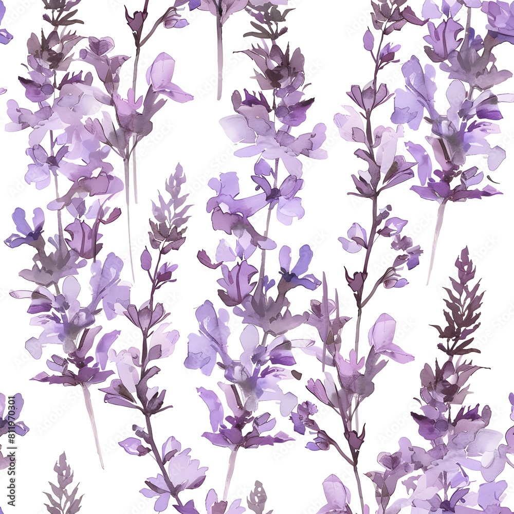 a soft lavender flower pattern on a white background, conveying tranquility and serenity