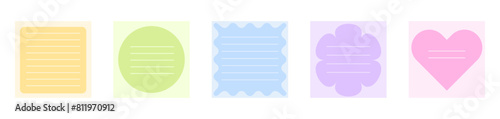 Cute pastel paper note or notepad diary reminder sticker journal planner Illustration