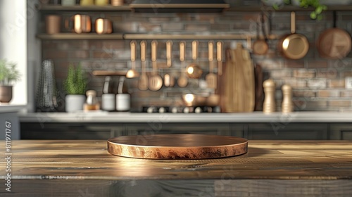 Elevate your kitchen ambiance with the exquisite Artisan Crafted Copper Podium against a Master Chef's Kitchen backdrop. © Manyapha