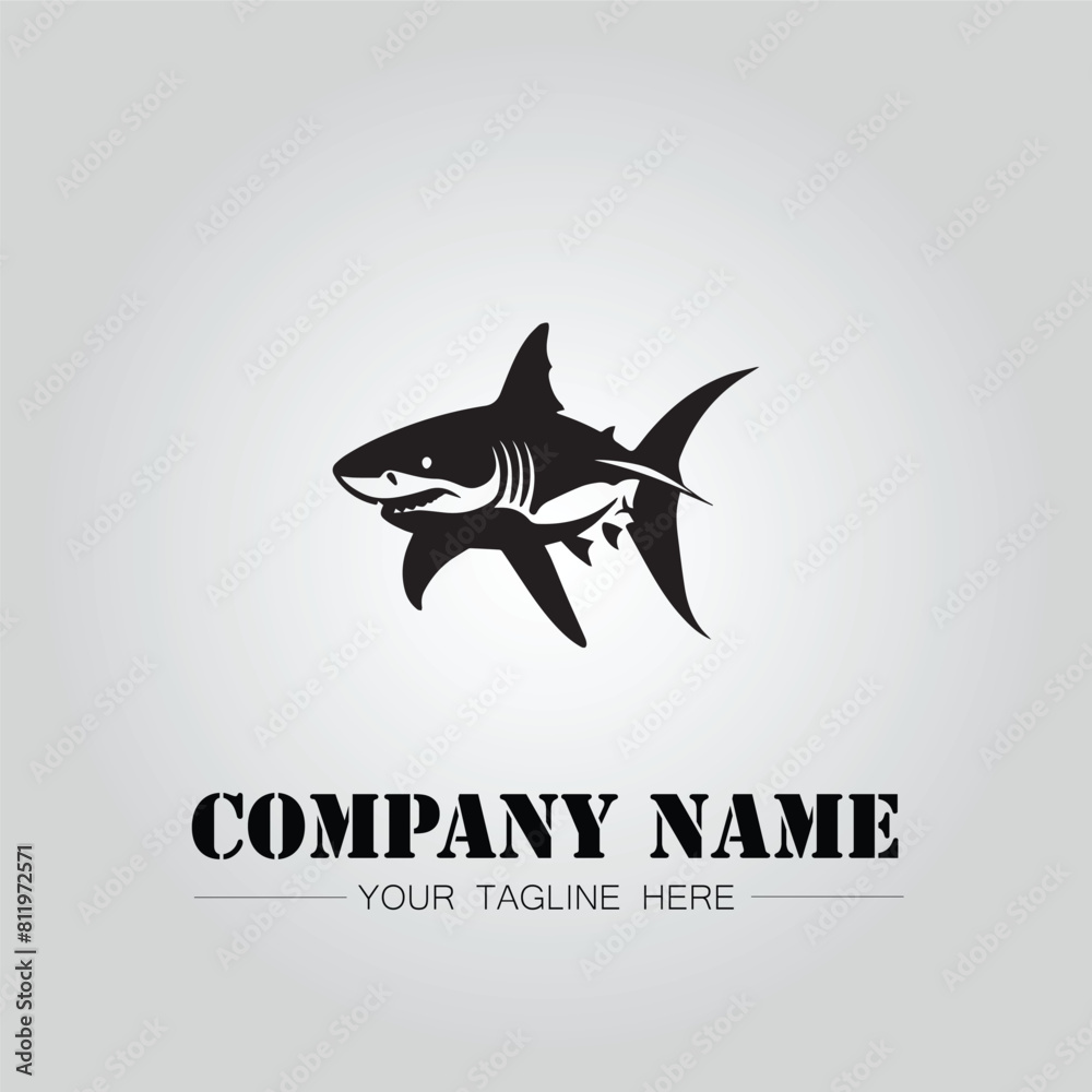 Shark silhouette illustration design for company logo vector image on the white background Shark silhouette illustration design for company logo vector image on the white background