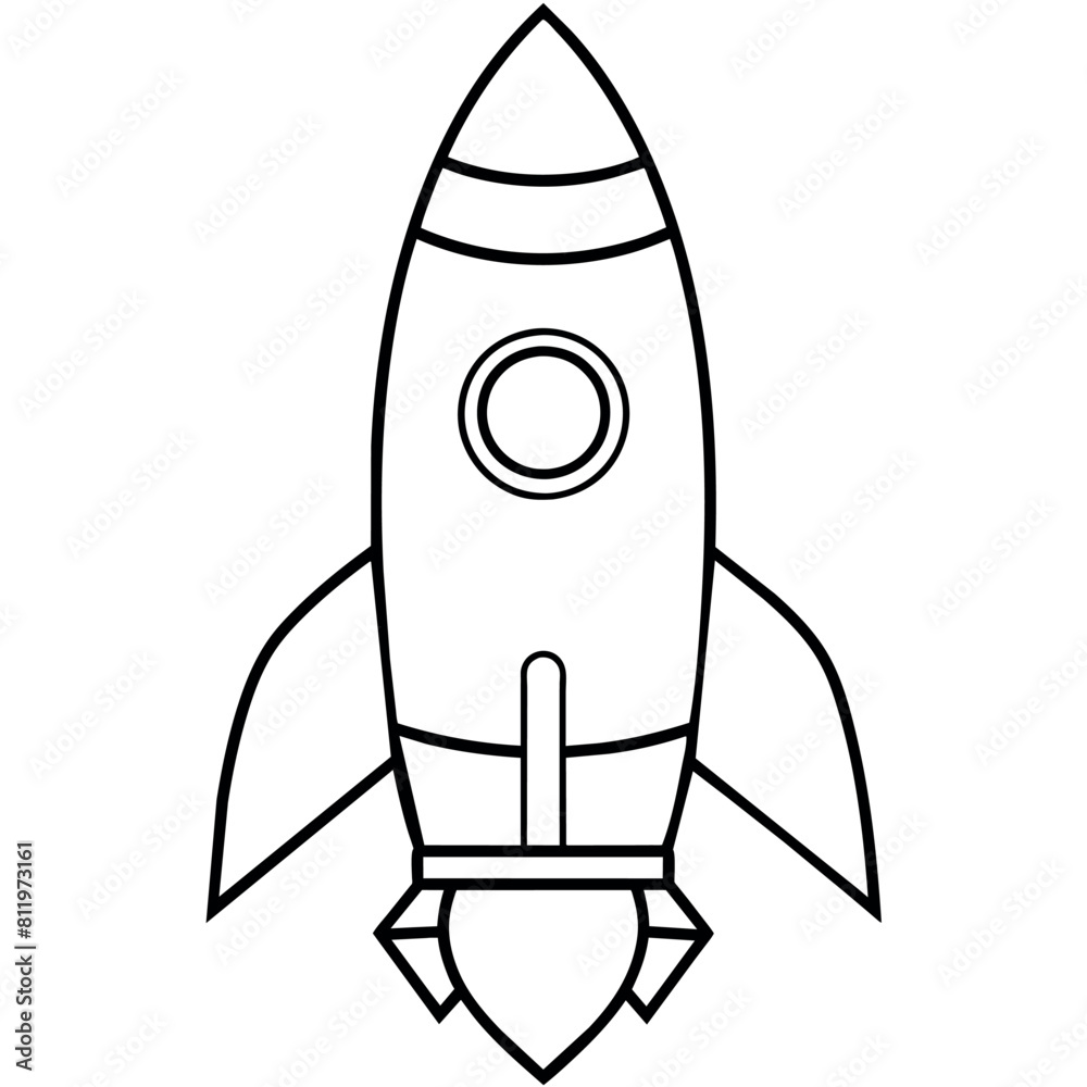 Rocket outline coloring book page line art illustration digital drawing Rocket outline coloring book page line art illustration digital drawing