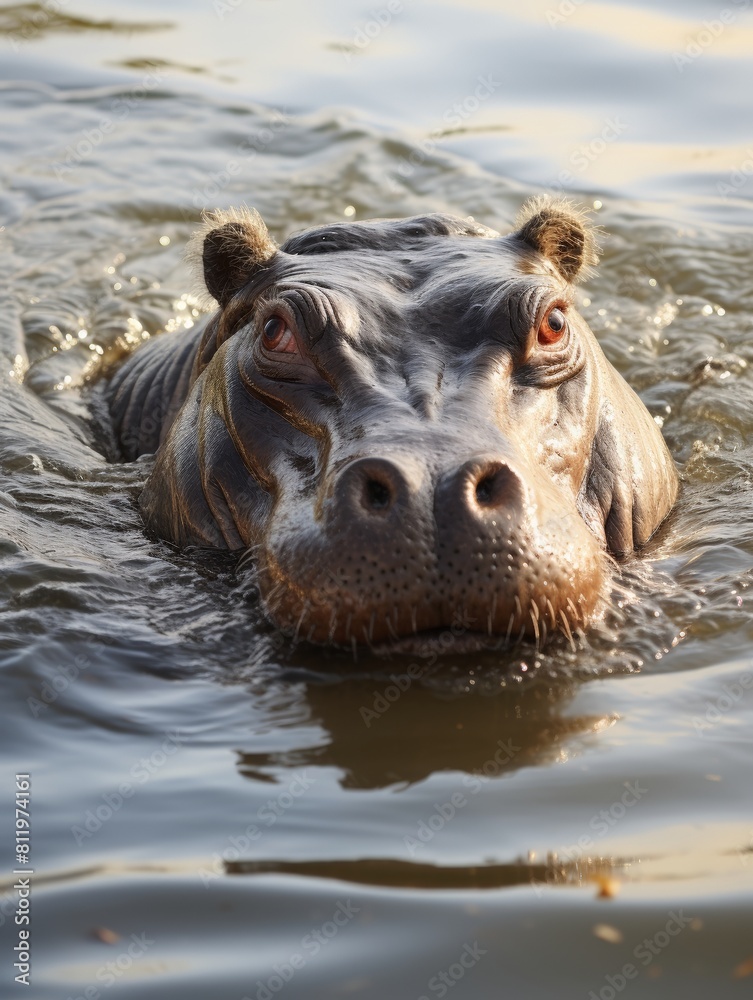 Fototapeta premium hippopotamus in water
