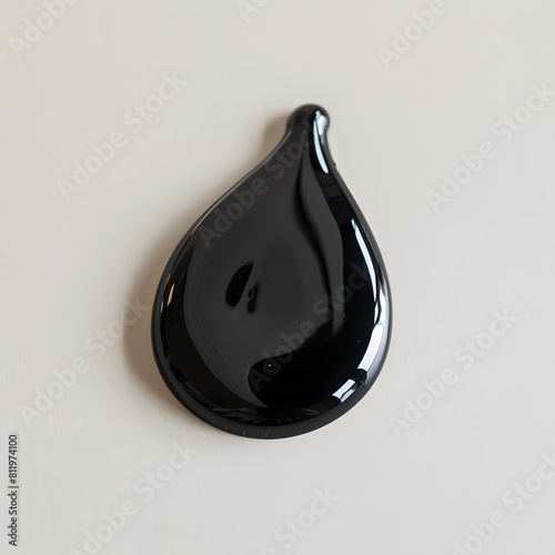 Black oil drop isolated on white
