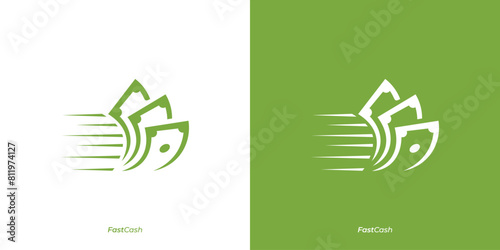 Simple Illustration Fast Cash Logo Design. Logo Suitable for Fast Payment Service Businesses or Money Exchange and others.
