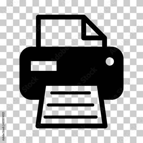 Printer document web icon, printout machine technology flat sign vector illustration