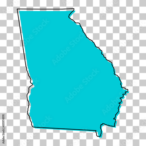 Georgia map shape, united states of america. Flat concept icon symbol vector illustration