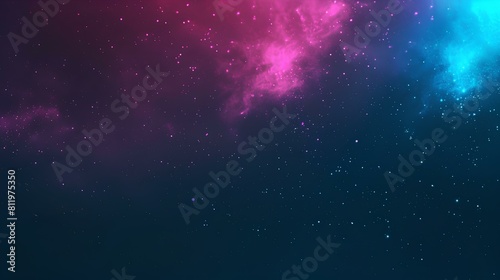 Interstellar space, colorful nebula with stars photo