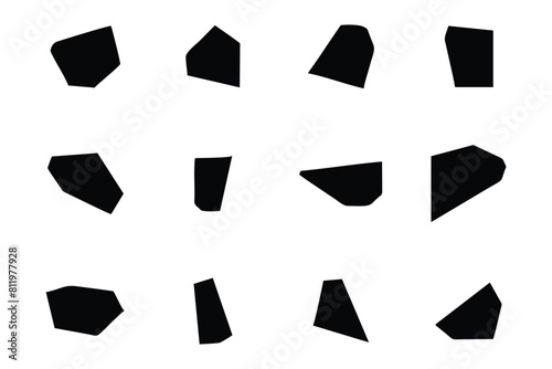 Abstract Shape Set Abstract Black Shapes Liquid Shape Elements Random Outline Fluid Shapes.