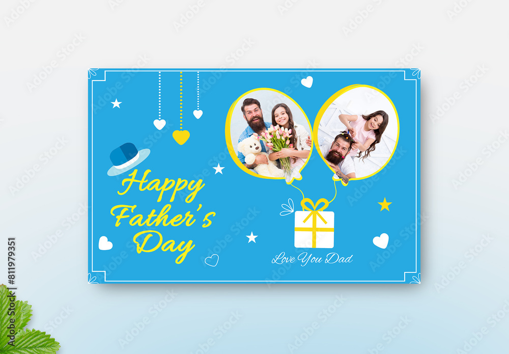 Father's Day Photo Collage Layout Stock Template | Adobe Stock