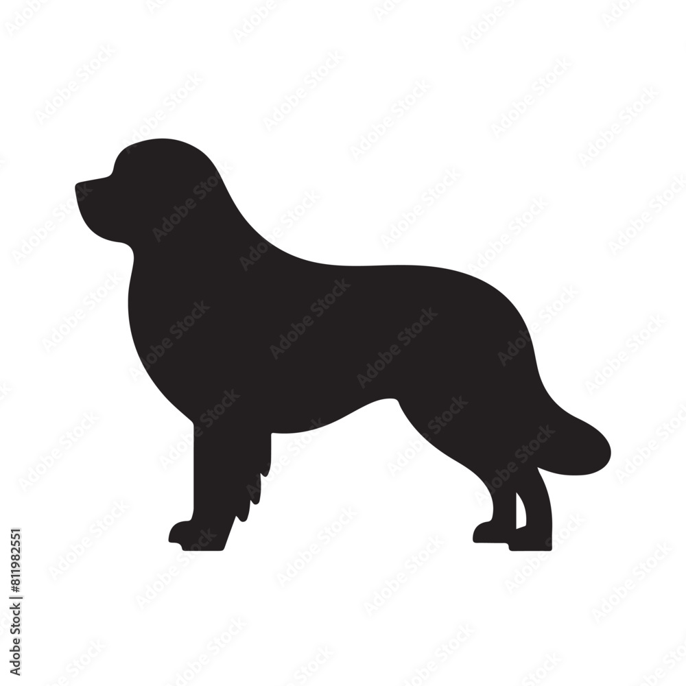 isolated black silhouette of a dog collection, Set of dog silhouette vector. Dogs and puppies in different breed, corgi, golden retriever, poses, sitting, standing, jump