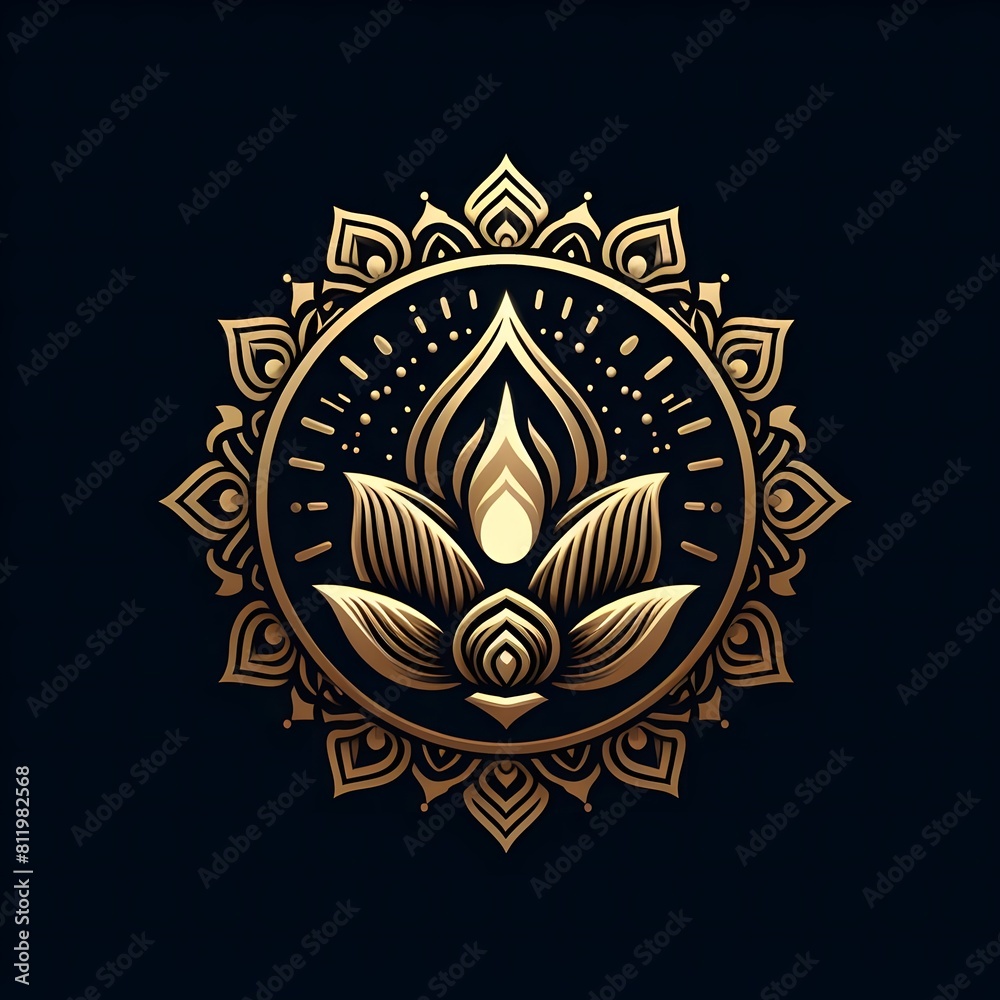 Fototapeta premium AI Generate of Luxury Premium Symbol Vector of Vesak Day with Lantern, Candle Light, Lotus