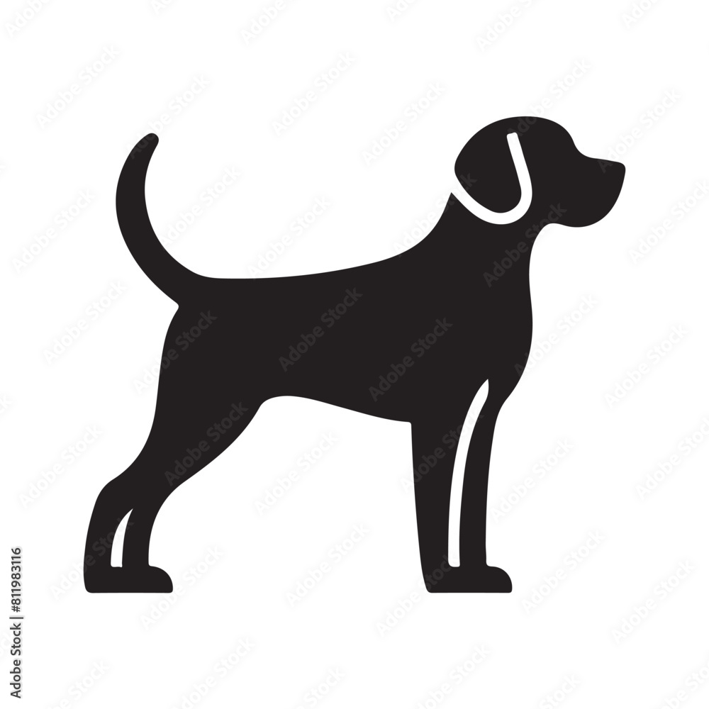 isolated black silhouette of a dog collection, Set of dog silhouette vector. Dogs and puppies in different breed, corgi, golden retriever, poses, sitting, standing, jump