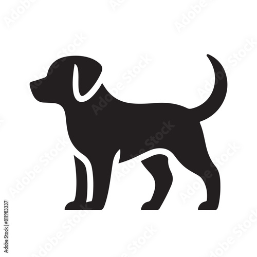 isolated black silhouette of a dog collection, Set of dog silhouette vector. Dogs and puppies in different breed, corgi, golden retriever, poses, sitting, standing, jump