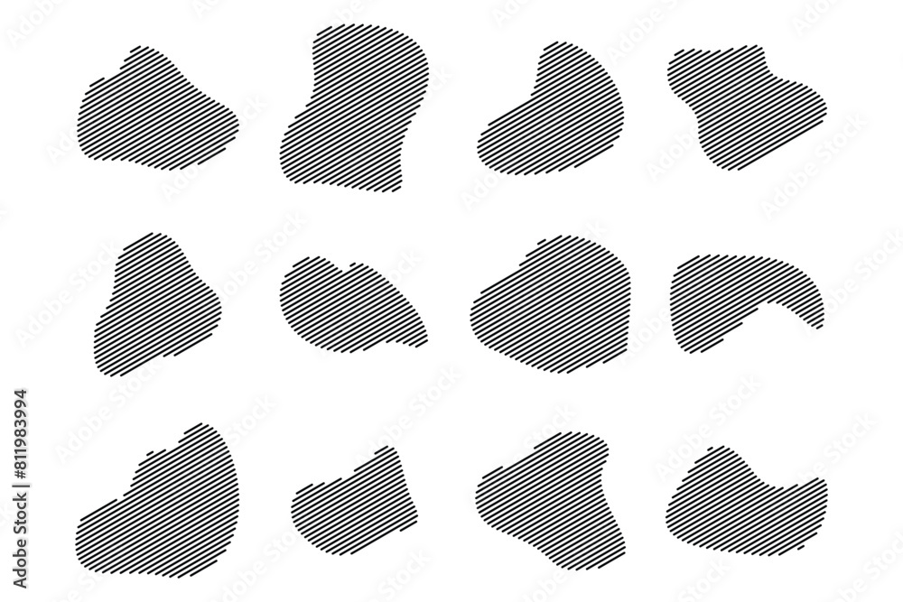 Blobs Abstract Fluid Shape Stripe lines Set Abstract Black Shapes Liquid Shape Elements Random Outline Fluid Shapes. Blobs Abstract Fluid Shape Stripe lines Set Abstract Black Shapes Liquid Shape Elements Random Outline Fluid Shapes.