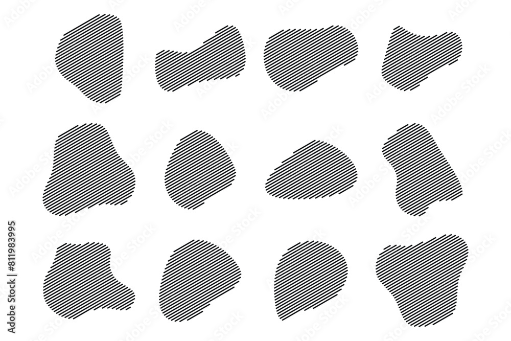 Blobs Abstract Fluid Shape Stripe lines Set Abstract Black Shapes Liquid Shape Elements Random Outline Fluid Shapes. Blobs Abstract Fluid Shape Stripe lines Set Abstract Black Shapes Liquid Shape Elements Random Outline Fluid Shapes.