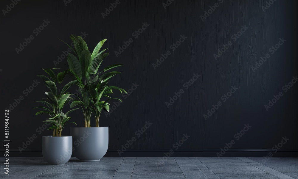 Modern Minimalist Room with Plants Generative AI Modern Minimalist Room with Plants Generative AI