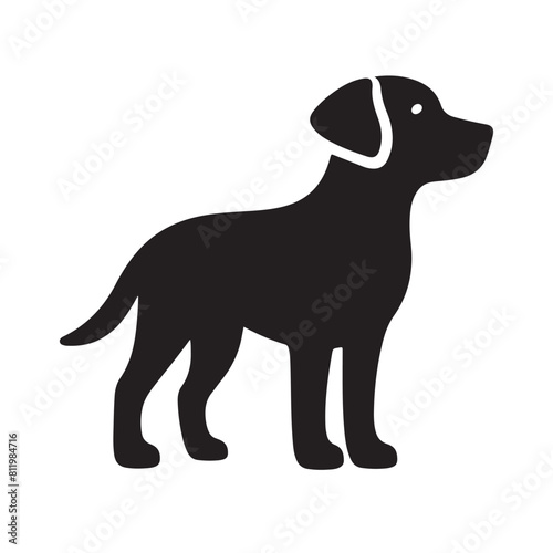 isolated black silhouette of a dog collection, Set of dog silhouette vector. Dogs and puppies in different breed, corgi, golden retriever, poses, sitting, standing, jump