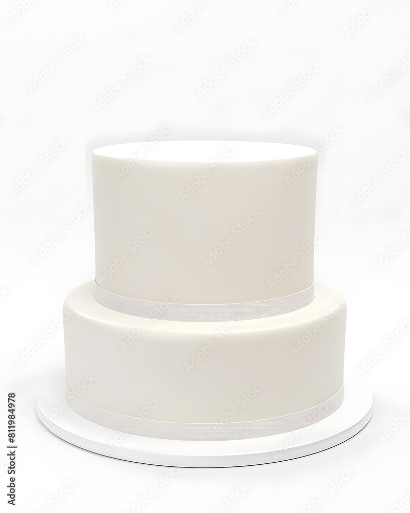 White pure two tier cake mock up front view isolated on white background. White pure two tier cake mock up front view isolated on white background.