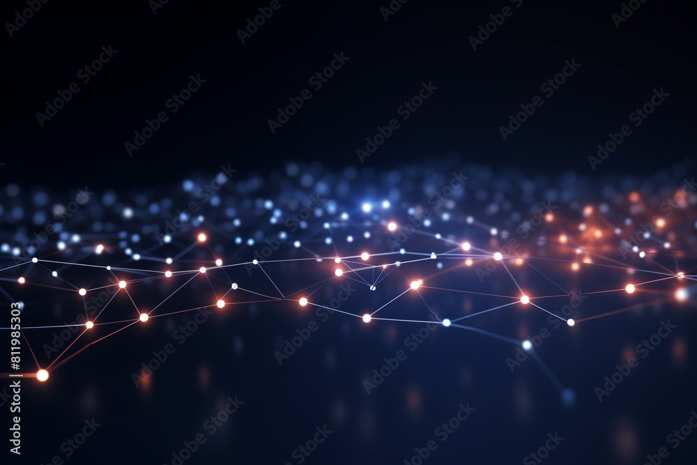 Fototapeta premium Abstract technology mesh digital line electronic network data innovation concept background.