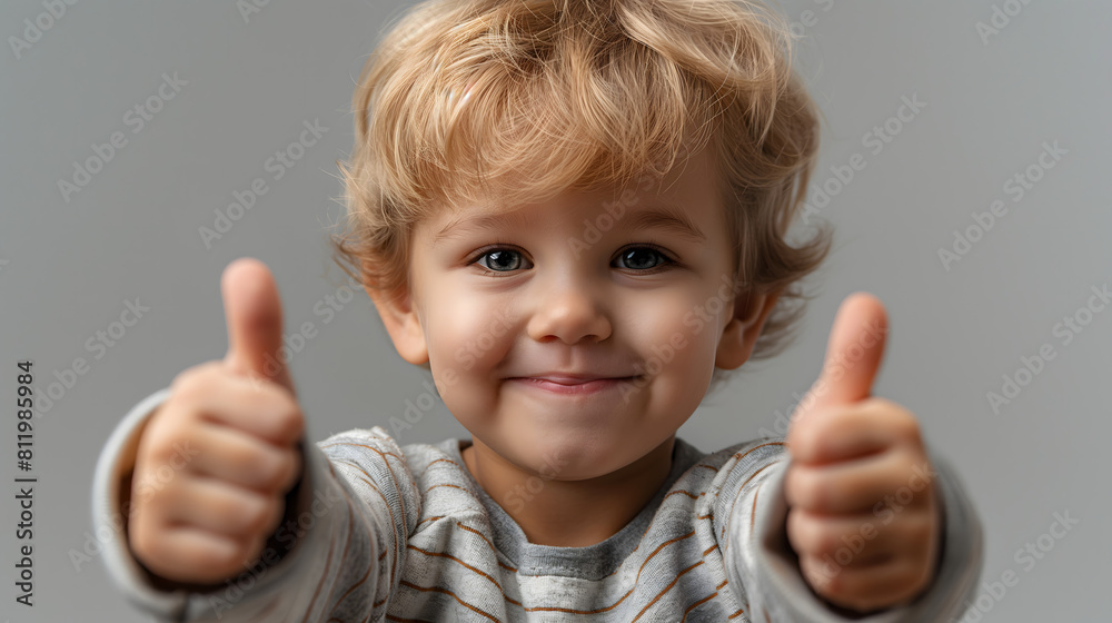 A toddler giving a thumbs up isolated on transparent A toddler giving a thumbs up isolated on transparent