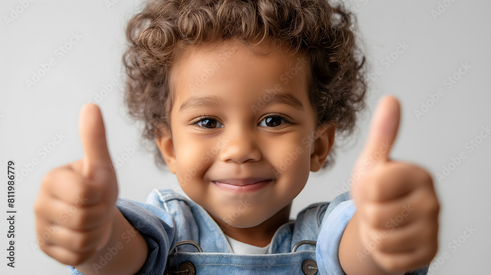 A toddler giving a thumbs up isolated on transparent A toddler giving a thumbs up isolated on transparent