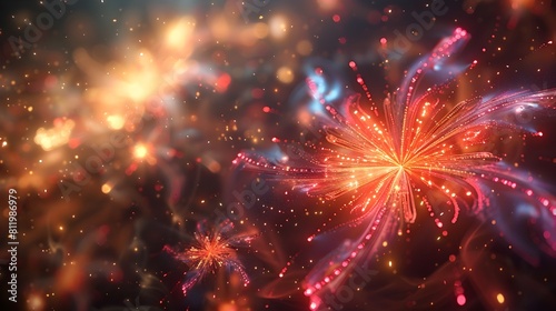 Captivating Fireworks Explosion in Vibrant Multicolored Display over the Night Sky