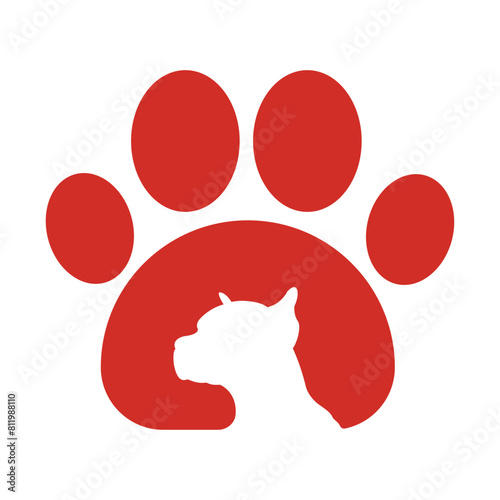 Cat paws + dog face logo 