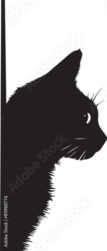 Black Cat Peeking Silhouettes