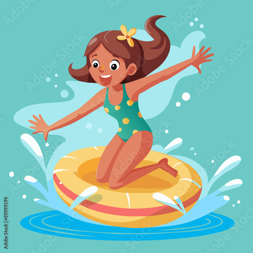 happy-child--teenage-girl-diving-into-the-water-in © VarotChondra