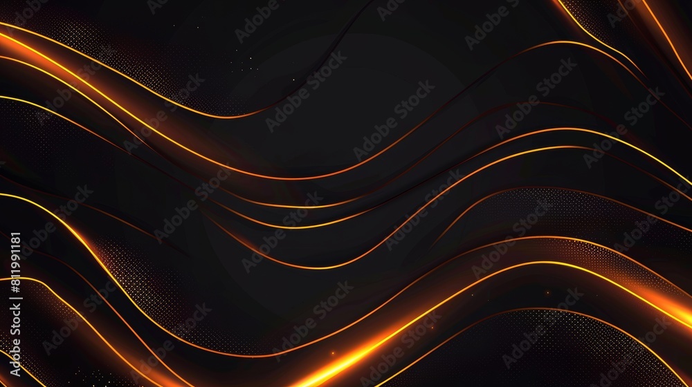 Obraz premium Neon Light Accents on Dark Background for Presentation Generative AI