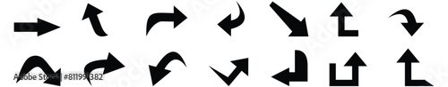 arrow icons set, pointing up, down, left and right icon. photo