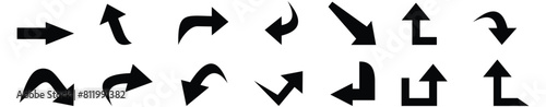 arrow icons set, pointing up, down, left and right icon.