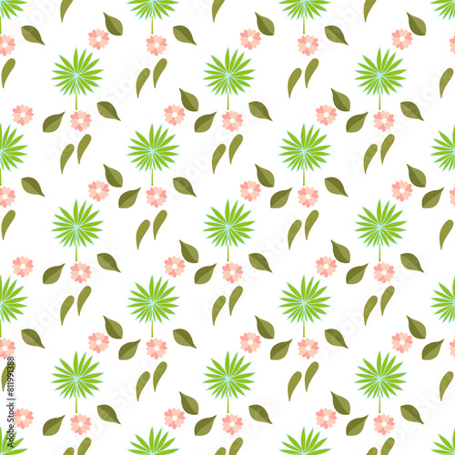 Vintage botanical pattern flowers and leaves