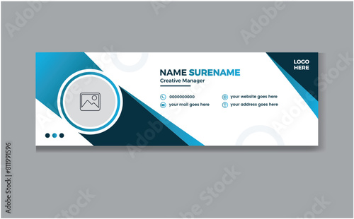 Minimal Email signature template or email footer and personal social media cover design. photo