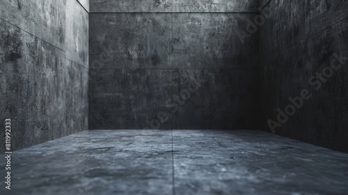 Cozy Empty Room Interior with Dark Cement Walls Generative AI