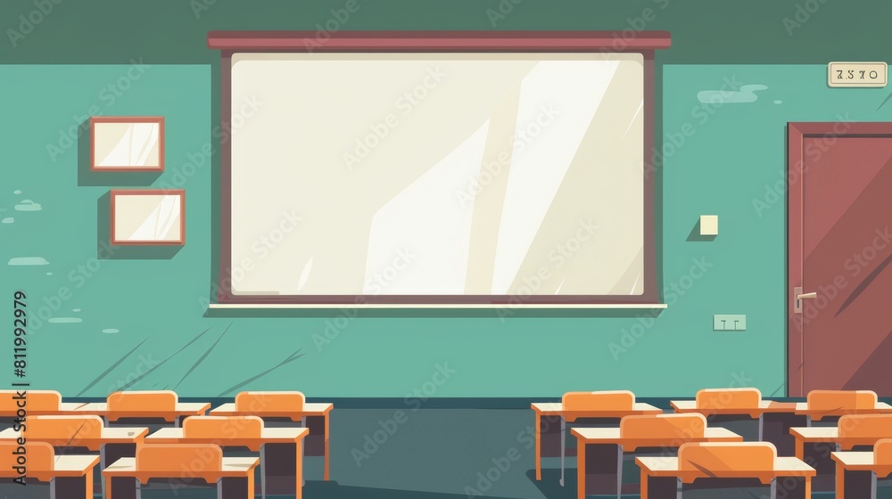 Classroom Learning Scene with Projector Screen Generative AI Classroom Learning Scene with Projector Screen Generative AI