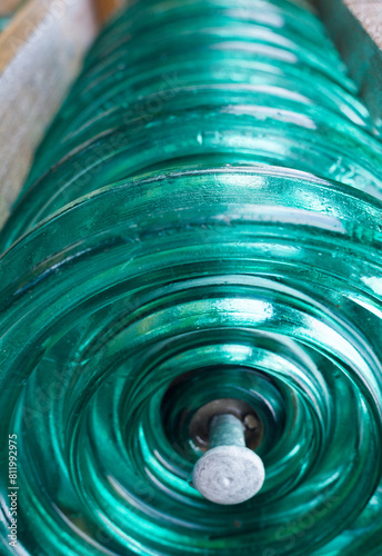 Obraz na płótnie Glass disc insulators. w salonie