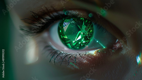 close up of emerald eye