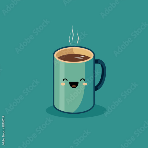 Cute Funny Coffee Cup Vector Illustration
