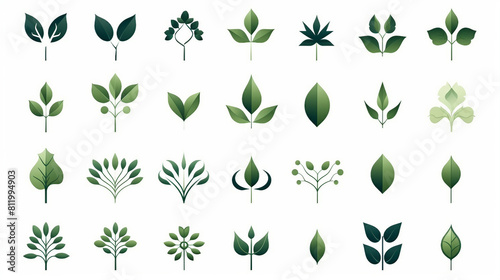 Eco-Friendly Biodegradable Packaging Icons  Recycle  Reuse  Reduce Symbol Set for Sustainable Design Concept. Green Leaf Labels  Logos  Templates for Plastic-Free Products   Environmental Conservation